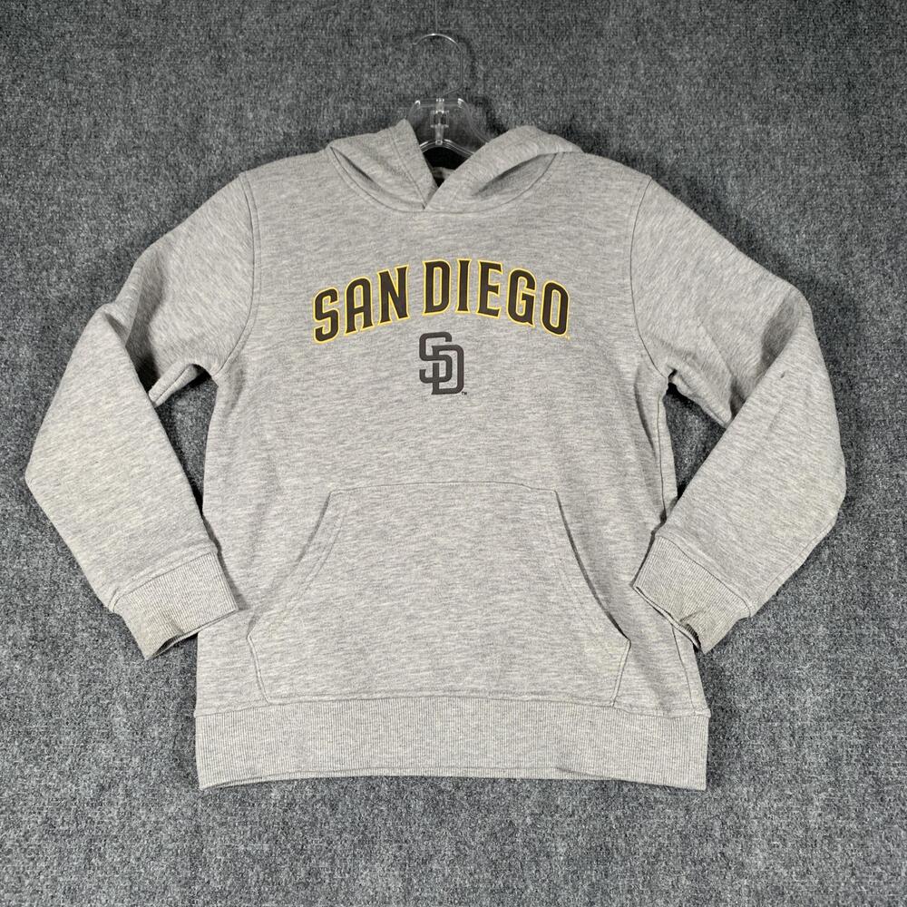 San Diego Padres Hoodie Sweatshirt Boys 8 Gray MLB Baseball New Era Pullover